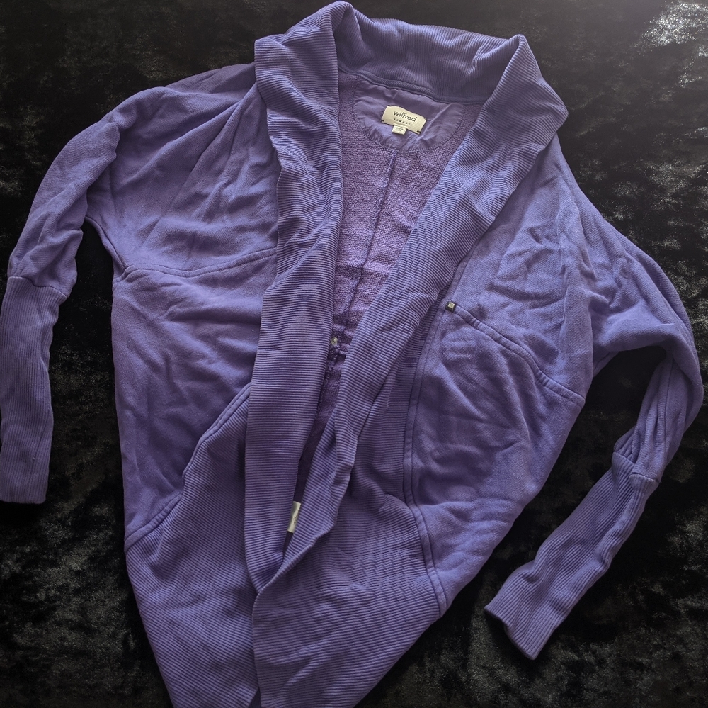 Wilfred Purple Shawl Collar Cardigan